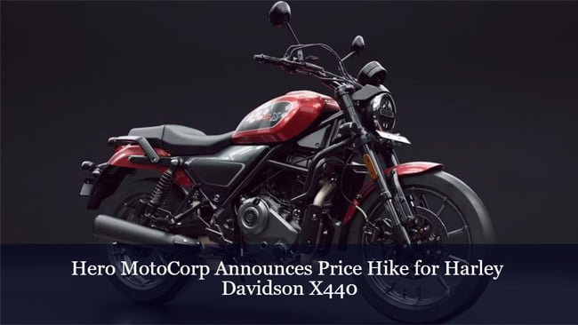 HERO MOTOCORP ANNOUNCES NEW PRICES OF HARLEY-DAVIDSON X440