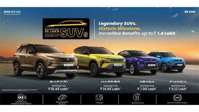 Tata Motors – India’s leading SUV manufacturer, celebrates a historic milestone of its SUV legacy