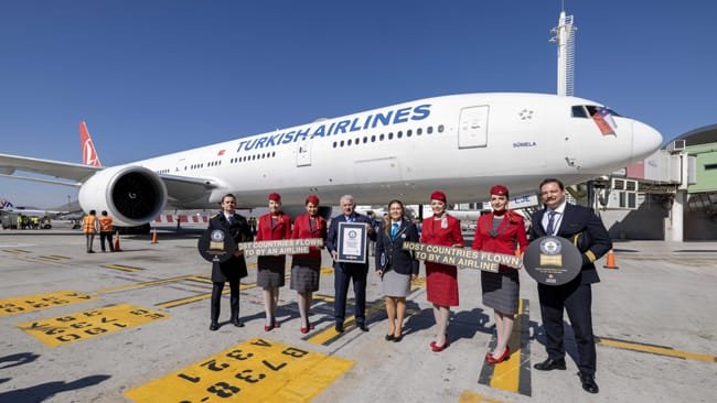 Turkish Airlines Sets Guinness World Records™ title forthe “Most Countries Flown to by an Airline”